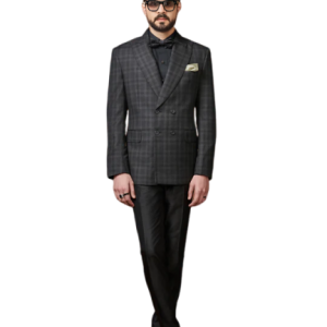 Classic Woolen Checkered Double-Breasted Tuxedo Jacket - Timeless Style in Sizes S to XL | Jaipurio